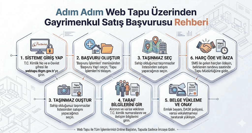 Adım Adım Web Tapu Üzerinden Gayrimenkul Satış Başvurusu Rehberi